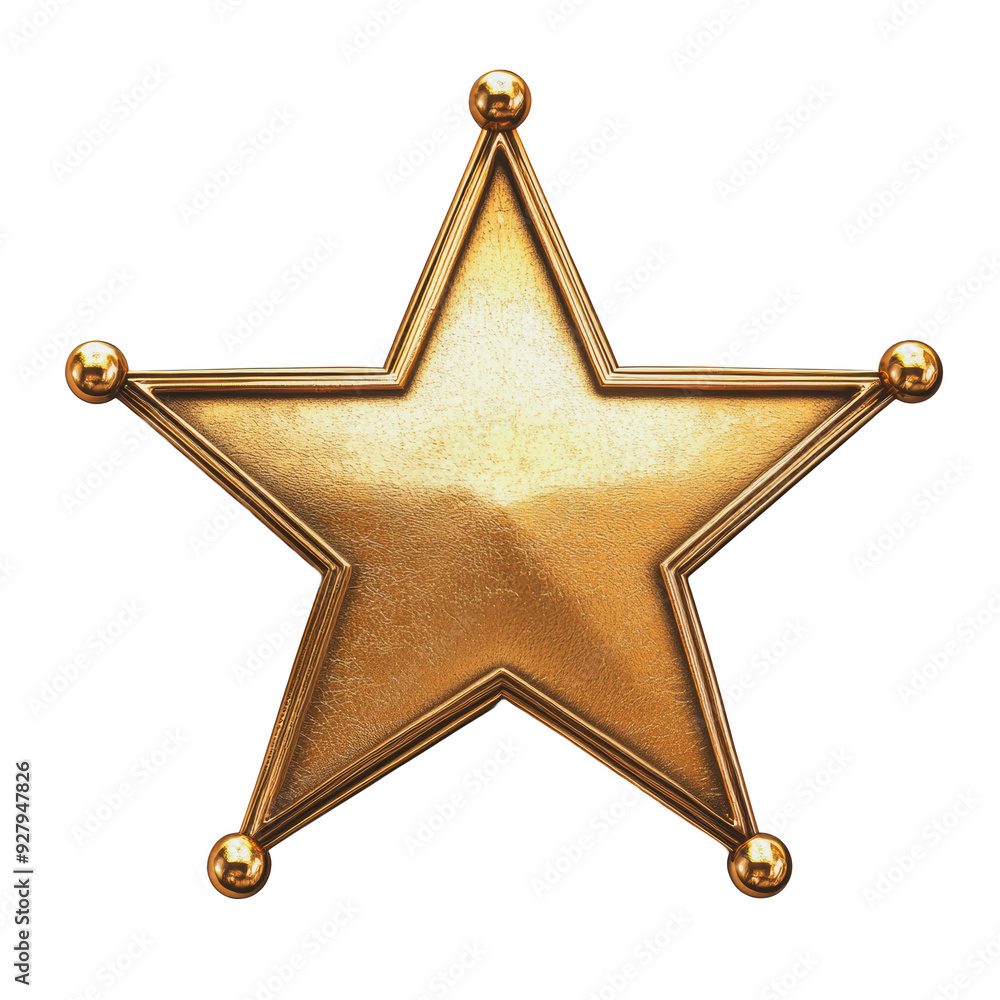 PNG Golden sheriff's badge on a white background