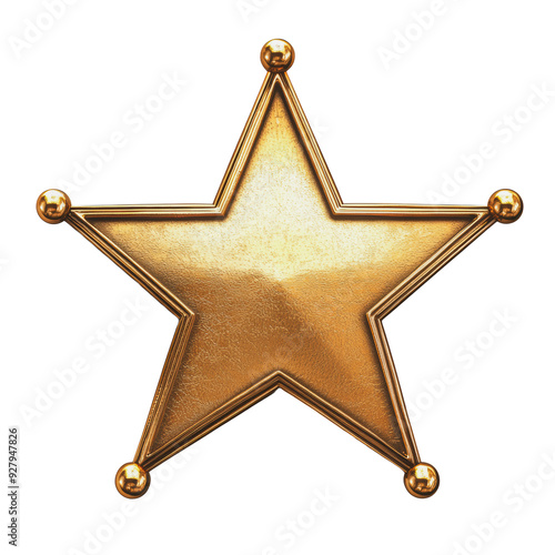 Obraz na płótnie PNG Golden sheriff's badge on a white background w salonie
