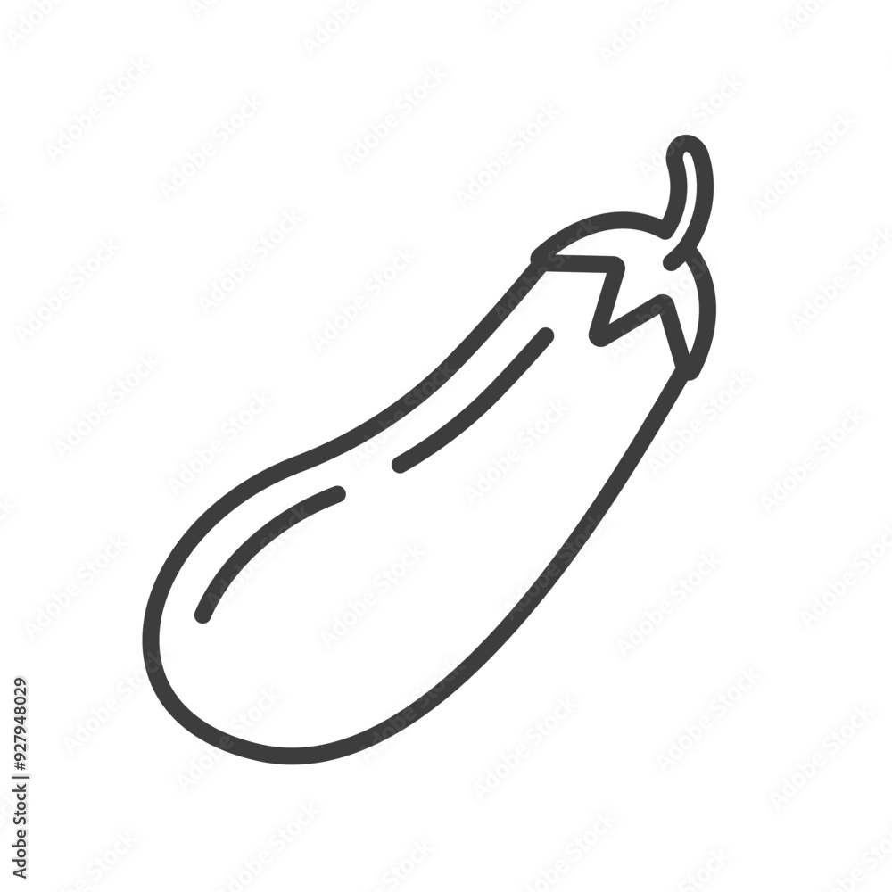 Eggplant icon simple line. Outline style illustration. Symbol logo. Isolated in white. Eggplant icon simple line. Outline style illustration. Symbol logo. Isolated in white.
