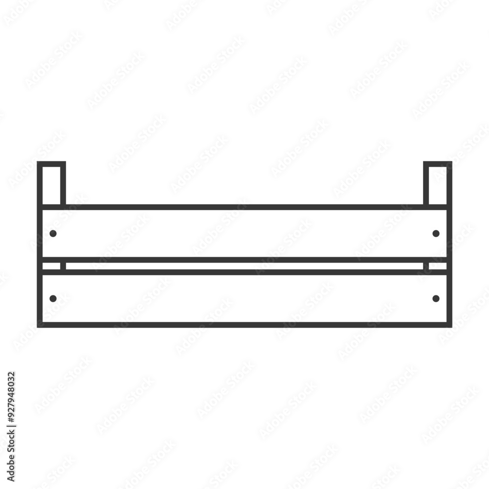 Wooden box line icon. Isolated in white background Empty wood crate outline vector icon. Wooden box line icon. Isolated in white background Empty wood crate outline vector icon.