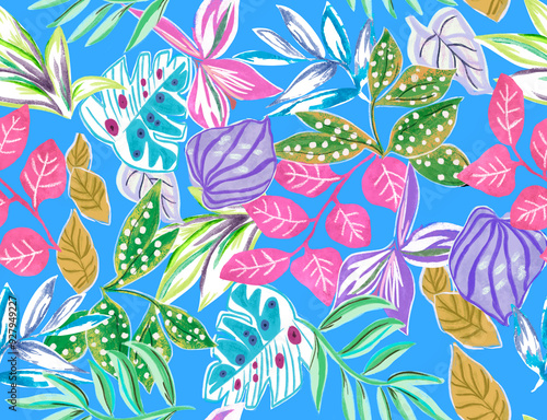 Hand painted watercolor floral pattern, perfect for textiles and decoration.