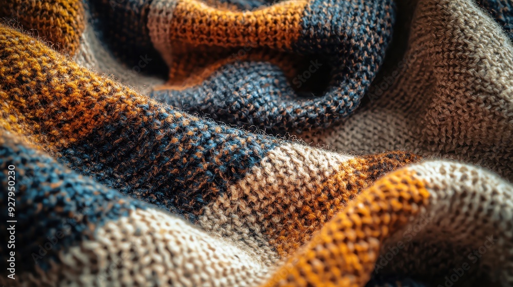 Close-up of Knitted Fabric Texture. Close-up of Knitted Fabric Texture.