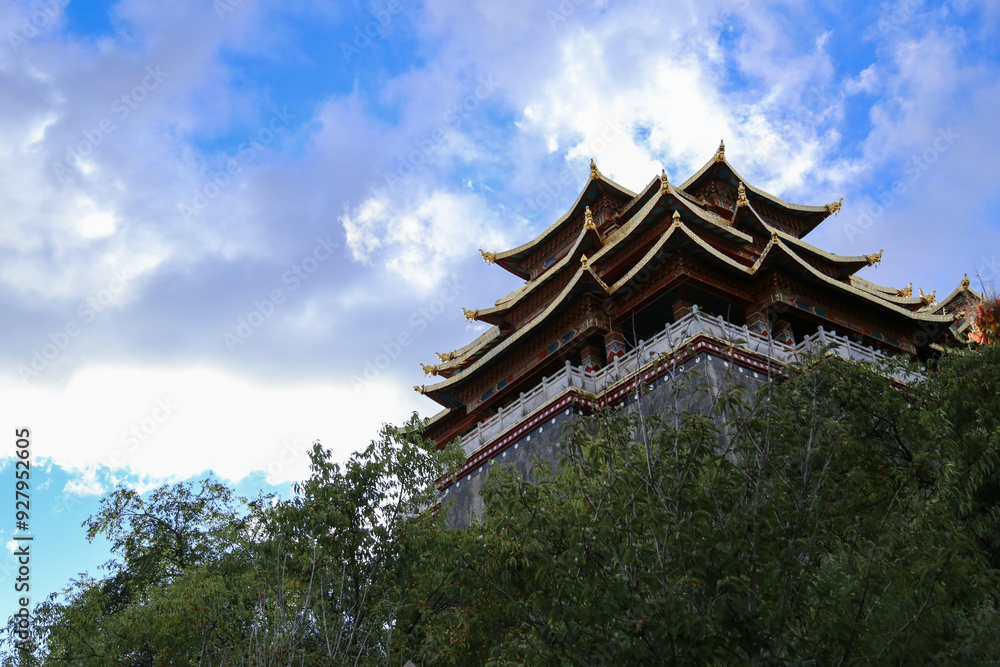 Chinese style Buddhist temple Shangri-la Chinese style Buddhist temple Shangri-la