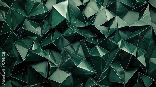 Abstract Green Geometric Pattern.