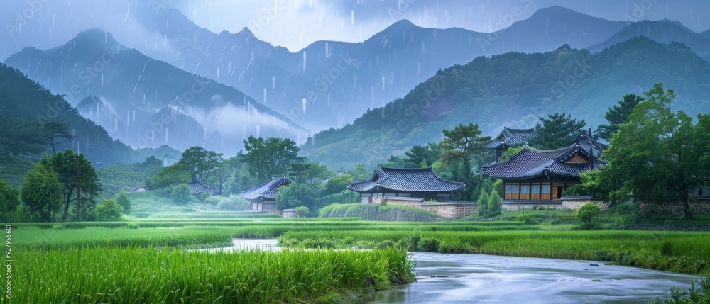 Fototapeta premium Background of Nature. Valley Landscape of Nature