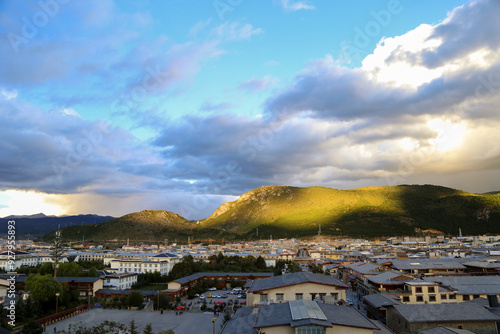 sunset in the Shangri-la village