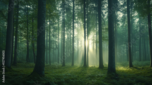 Forest trees sway in the wind, creating a dynamic parallax effect, as if life is in motion