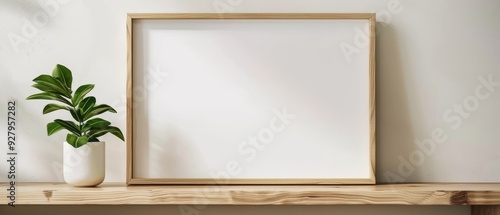 Horizontal Frame with Copy Space. Modern Wooden Blank Space for Text. Decorative Idea