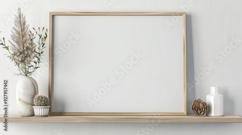Horizontal Frame with Copy Space. Modern Wooden Blank Space for Text. Decorative Idea