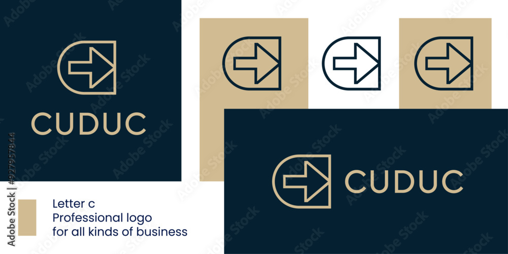 Abstract Letter C Logo: Forward Arrow for Progress and Direction. Abstract Letter C Logo: Forward Arrow for Progress and Direction.