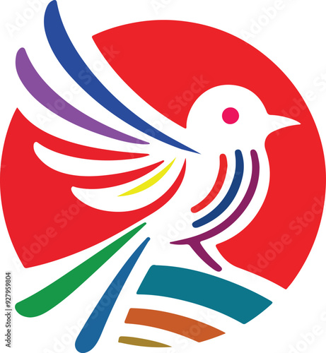 Bird  silhouette color  illustration 20
