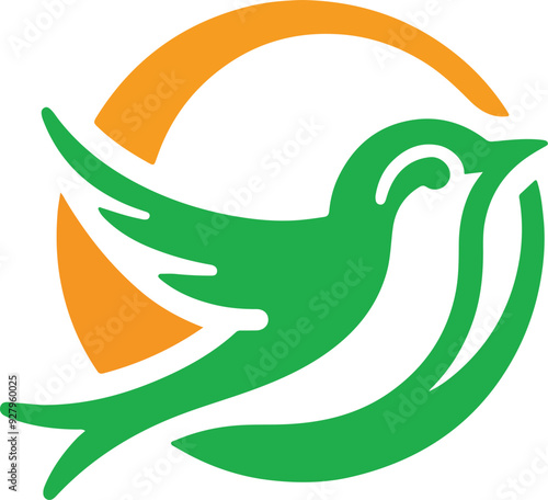 Bird  silhouette color  illustration 07