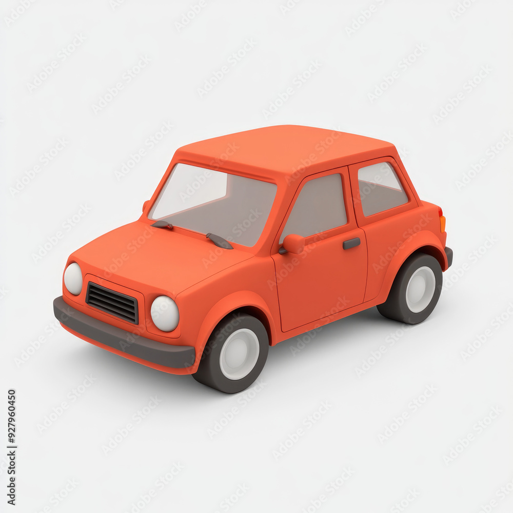 3D cartoon car. on a solid white background 3D cartoon car. on a solid white background