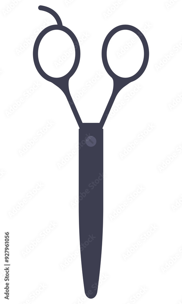 Flat icon of scissors with black handles isolated on a white background. Flat icon of scissors with black handles isolated on a white background.