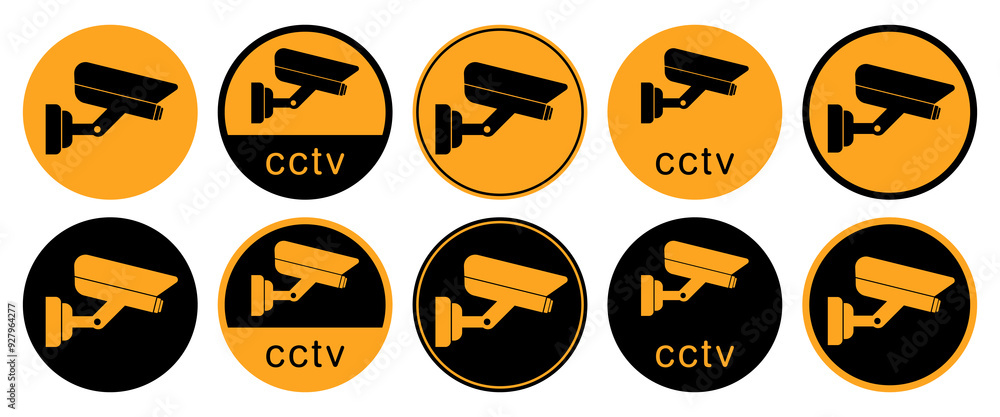 CCTV camera in operation sign and symbol. Vector illustration. CCTV camera in operation sign and symbol. Vector illustration.