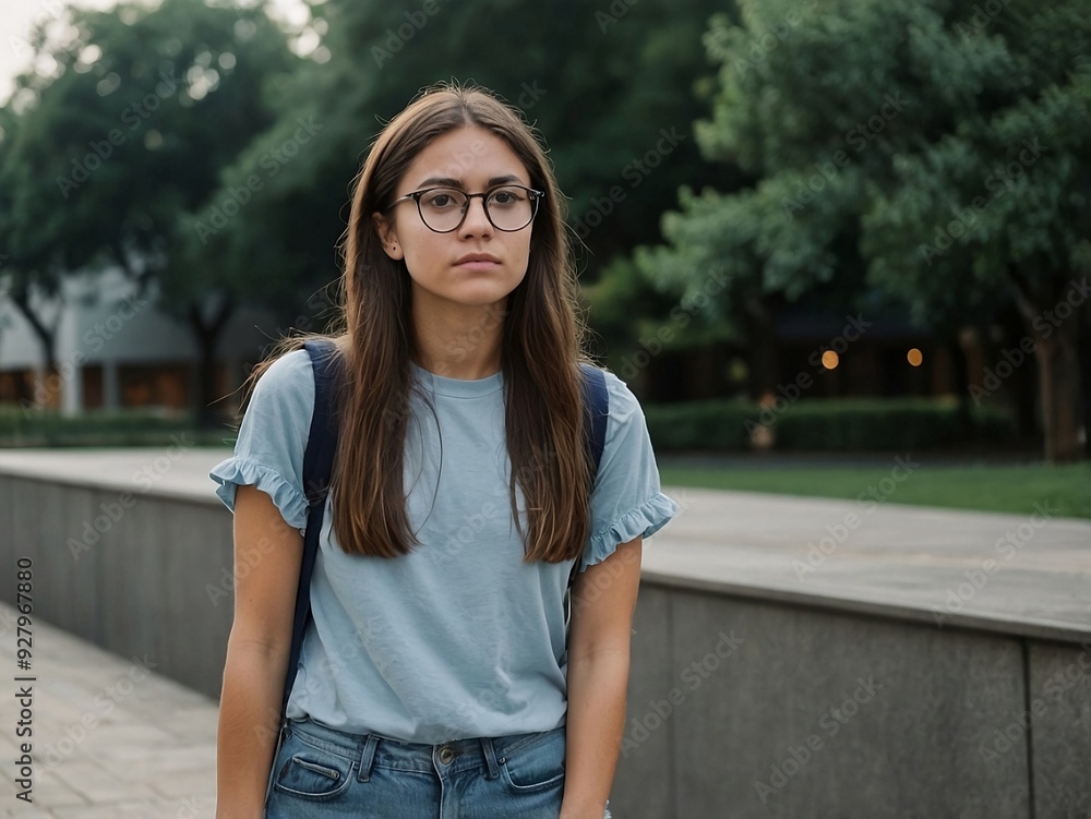 Thoughtful Moments: A Pretty Young Woman Embracing Nature’s Calm Stroll in the Outdoors Study Break. Thoughtful Moments: A Pretty Young Woman Embracing Nature’s Calm Stroll in the Outdoors Study Break.