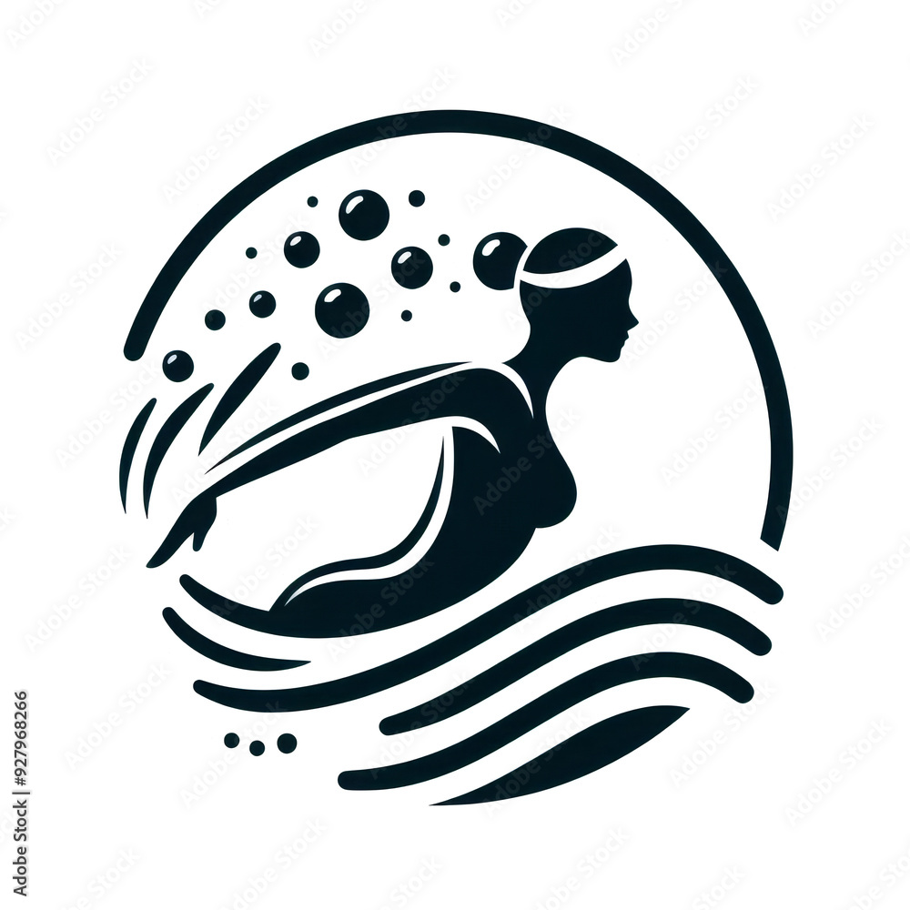 Naklejka premium Swimming logo graphic