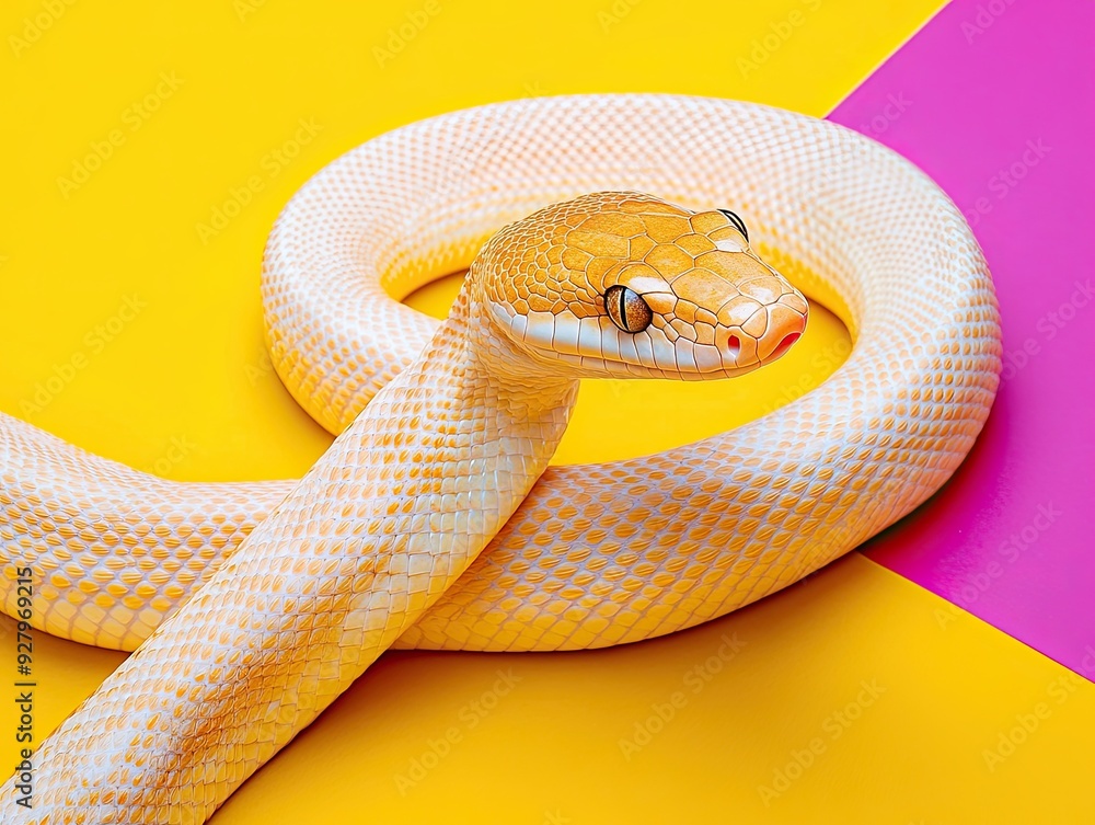 Fototapeta premium Snake isolated on colorful background