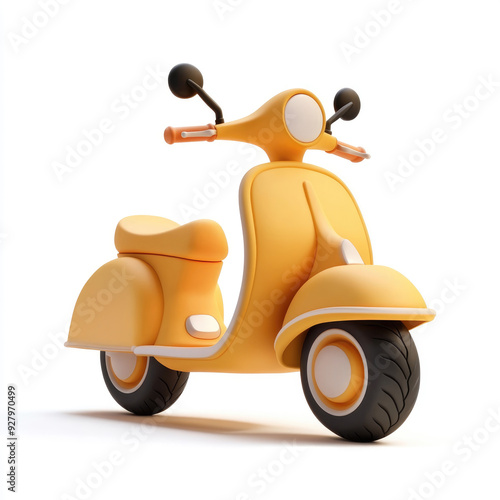 3D cartoon moto scooter. on a solid white background photo