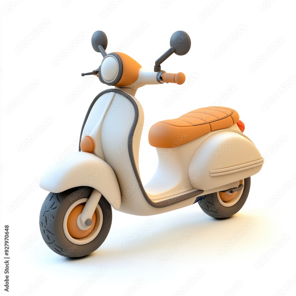 3D cartoon moto scooter. on a solid white background 3D cartoon moto scooter. on a solid white background