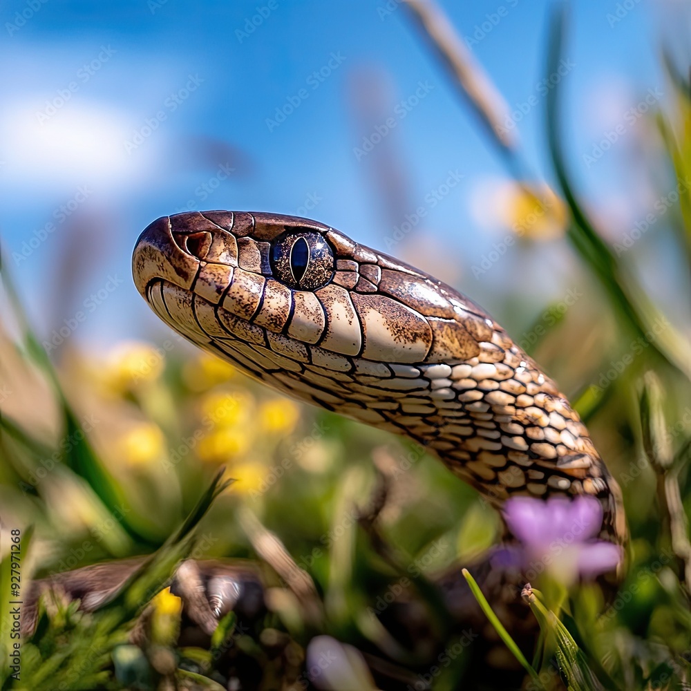Snake isolated on summer background Snake isolated on summer background