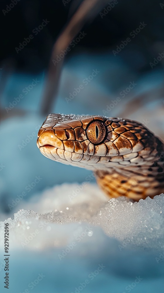 Obraz premium Snake isolated on winter background