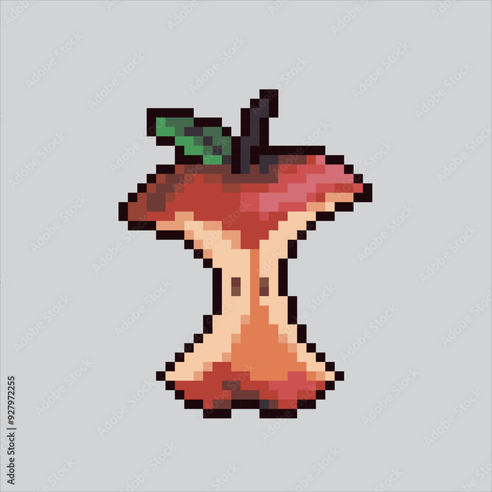 Pixel art illustration Apple Fruit. Pixelated Red Apple. Red Apple ...