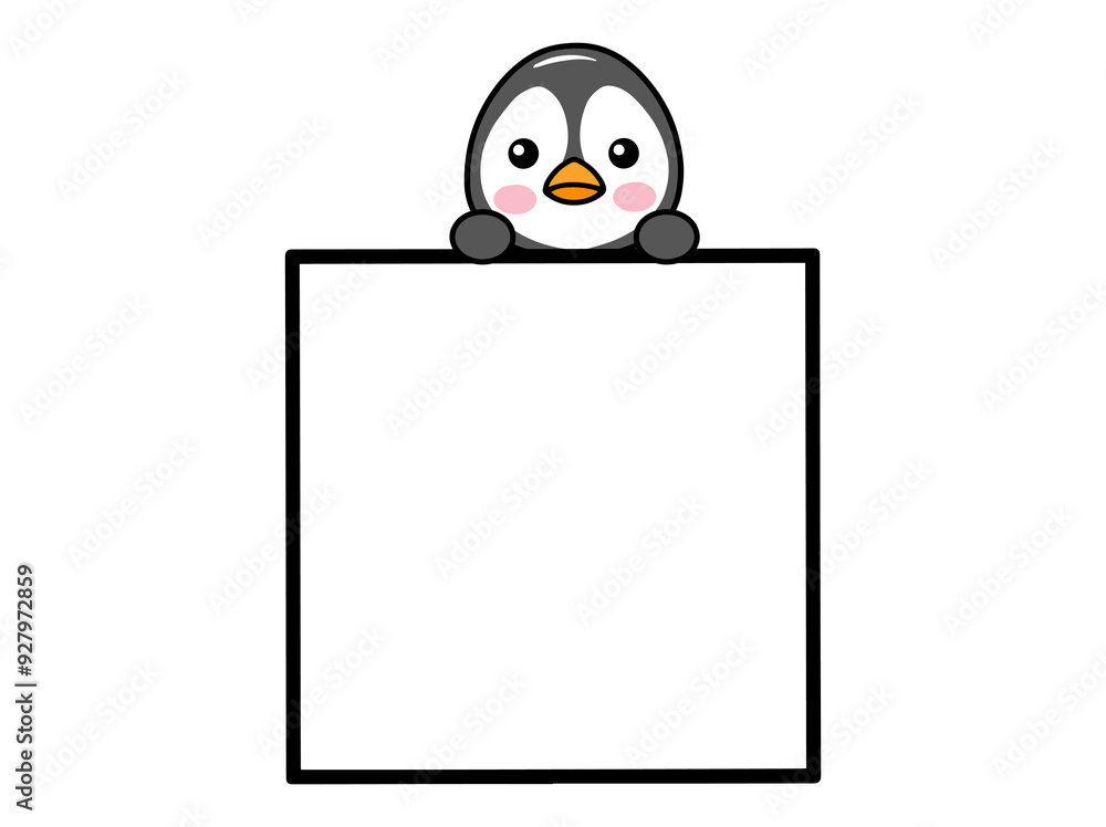 Penguin Animal Head Square Frame Background Penguin Animal Head Square Frame Background