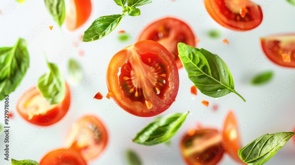 tomatoes and basil tomatoes and basil