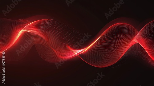 Wallpaper Mural Technical vector art featuring red wavy lines on a black background, embodying a minimalist aesthetic in high-resolution 8K quality Torontodigital.ca