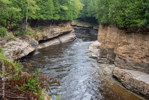 Rapids of the Sainte-Anne River gorges in the Portneuf Regional Natural Park (Saint-Alban, Quebec, Canada) photo