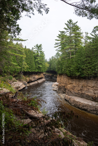 Rapids of the Sainte-Anne River gorges in the Portneuf Regional Natural Park (Saint-Alban, Quebec, Canada) photo