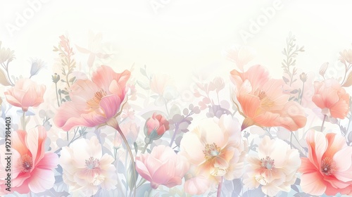 A beautiful floral painting with a pink background