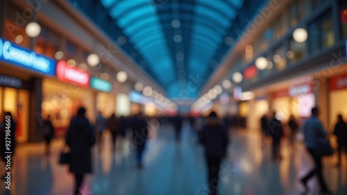 Wallpaper Mural Shopping mall with people during night in blurred abstract background. Torontodigital.ca