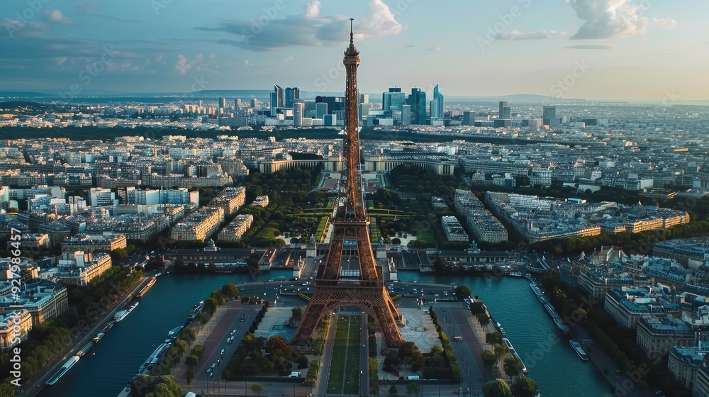 Naklejka premium Olympic Rings Over the Eiffel Tower 
