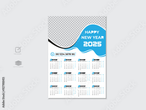 Creative corporate 2025 Calendar Design Template.