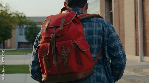 oversized red backpack for school