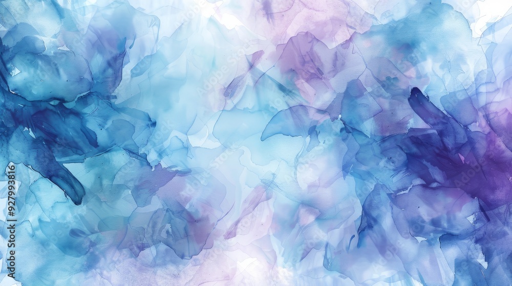 Swirling colors of blue and purple blend together, creating a serene and abstract watercolor background Swirling colors of blue and purple blend together, creating a serene and abstract watercolor background
