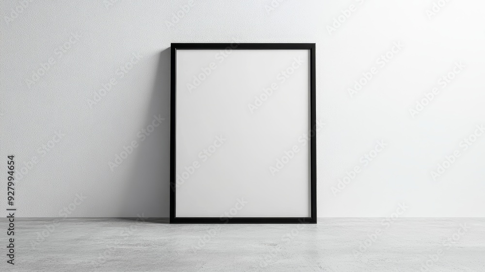 Black picture frame on white background Black picture frame on white background
