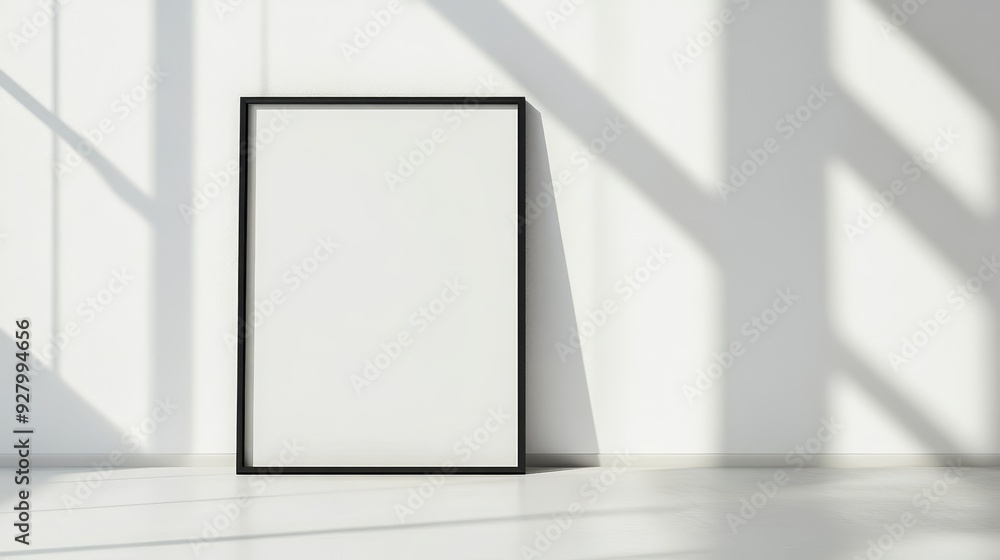 Black picture frame on white background Black picture frame on white background