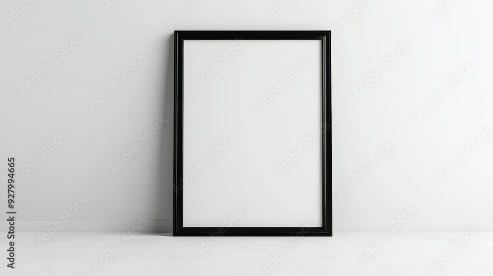 Black picture frame on white background Black picture frame on white background