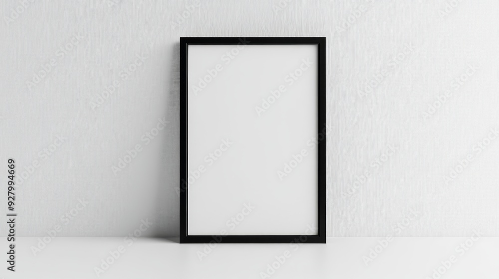 Black picture frame on white background Black picture frame on white background
