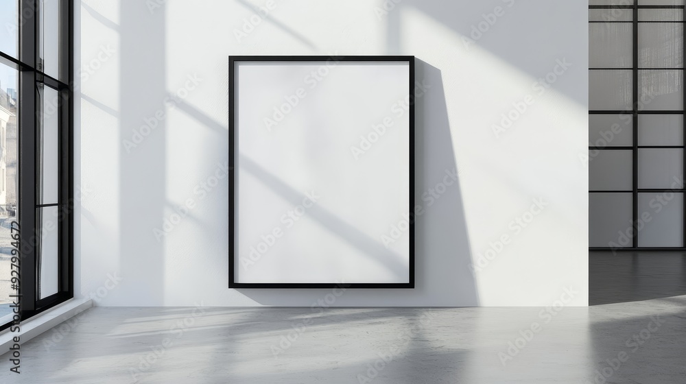Black picture frame on white background Black picture frame on white background
