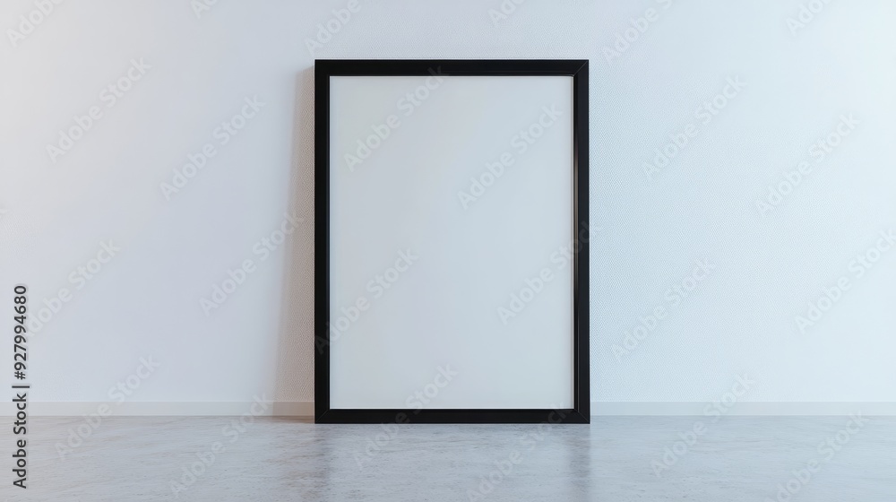 Black picture frame on white background Black picture frame on white background