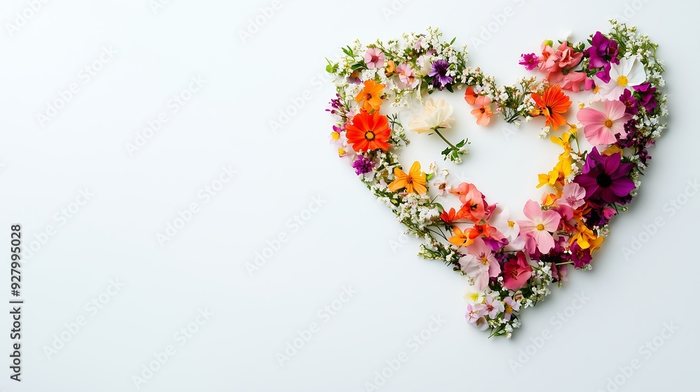 Heartfelt Blooms: A Symphony of Colorful Flowers in a Heart Shape, Radiant Floral Love in Every Petal Heartfelt Blooms: A Symphony of Colorful Flowers in a Heart Shape, Radiant Floral Love in Every Petal