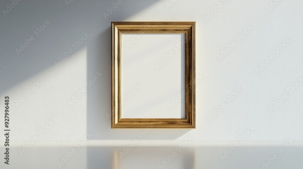 Gold picture frame on white background Gold picture frame on white background