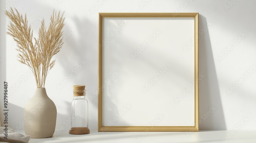 Gold picture frame on white background Gold picture frame on white background