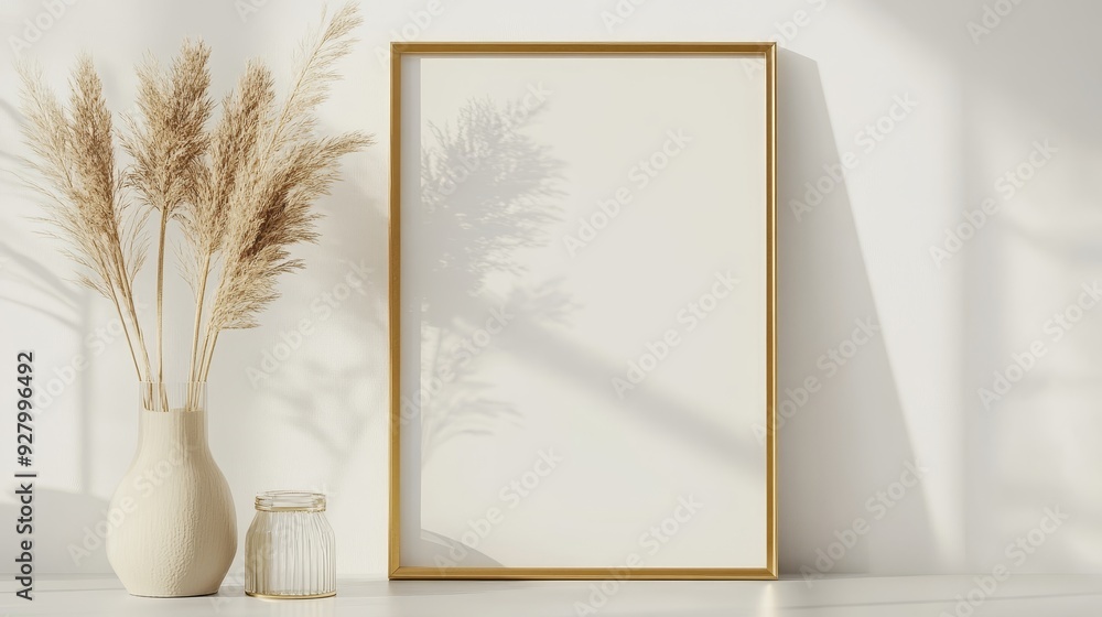 Gold picture frame on white background Gold picture frame on white background