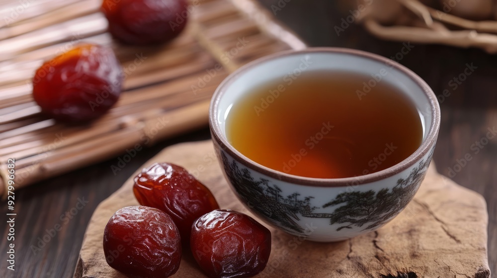Red dates, sweet potatoes, white dew tea Red dates, sweet potatoes, white dew tea