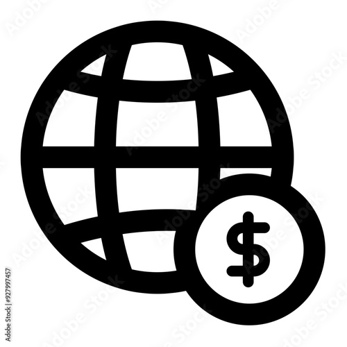 global finance icon for illustration
